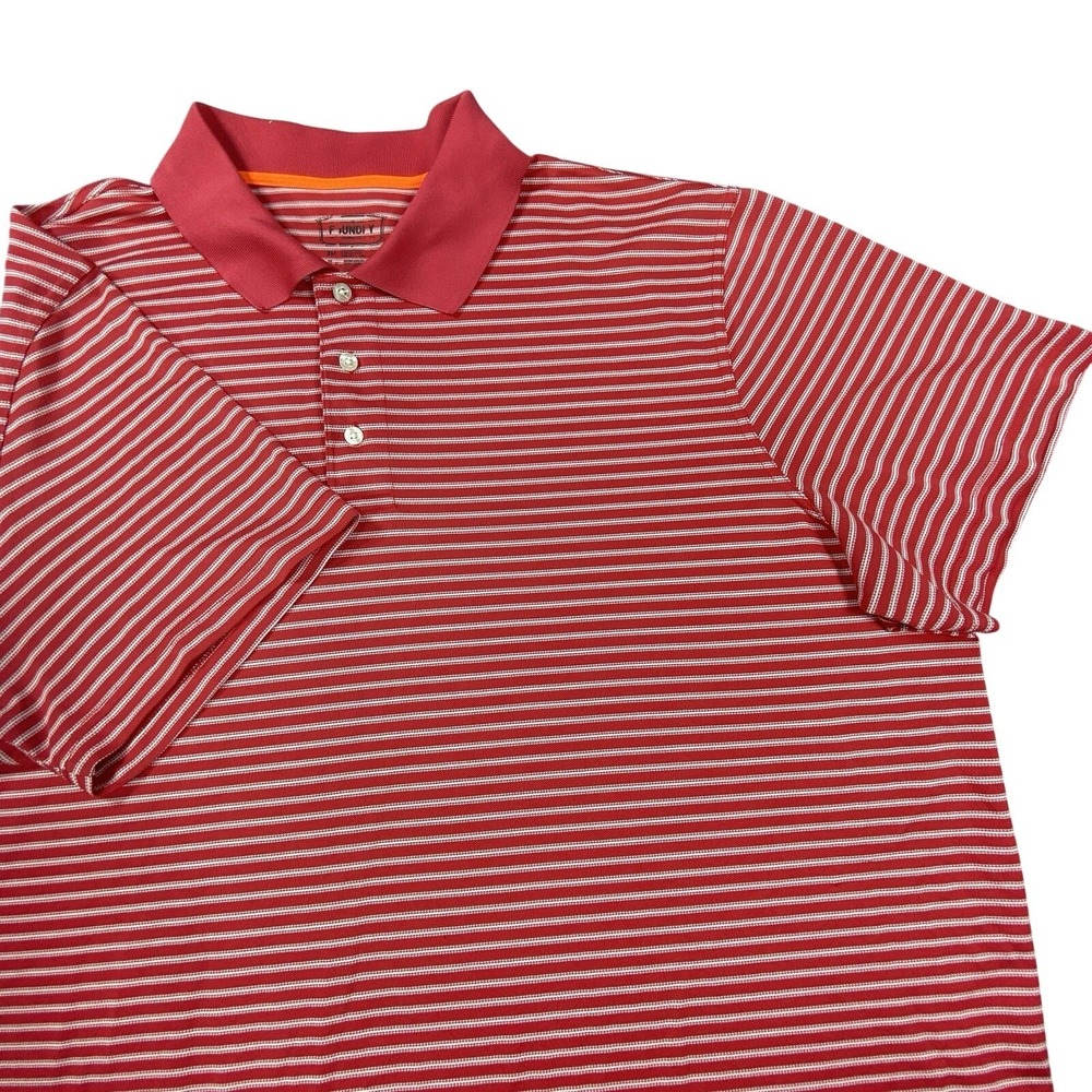 Foundry Polo Shirt‎ Mens 3XL Red Striped Performance Stretch Wicking Active Golf